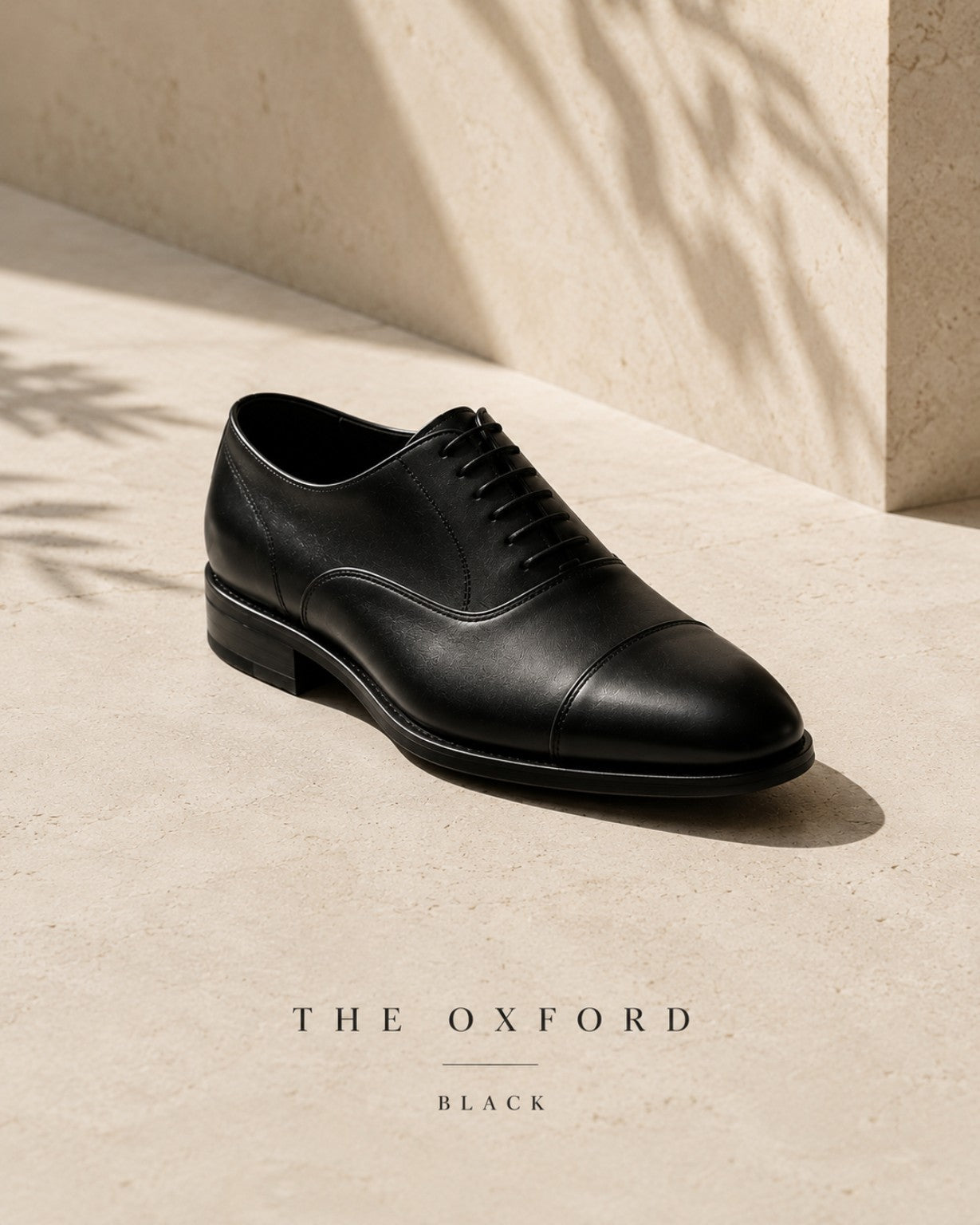 ELLARD Oxford in Black, three-quarter product view.